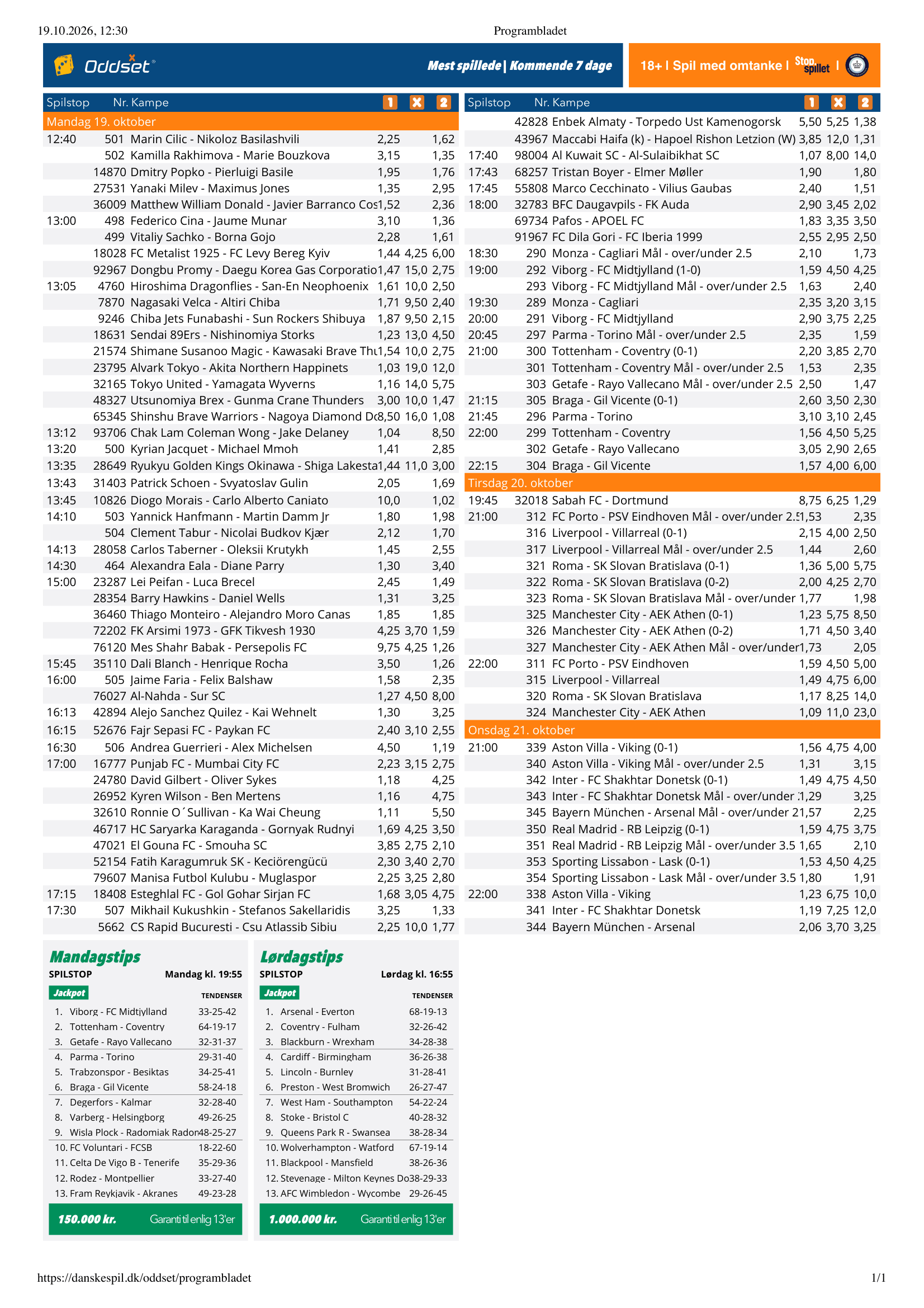 odds program
