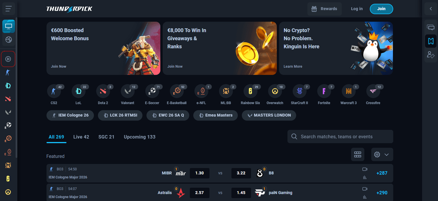 esports betting singapore - Thunderpick