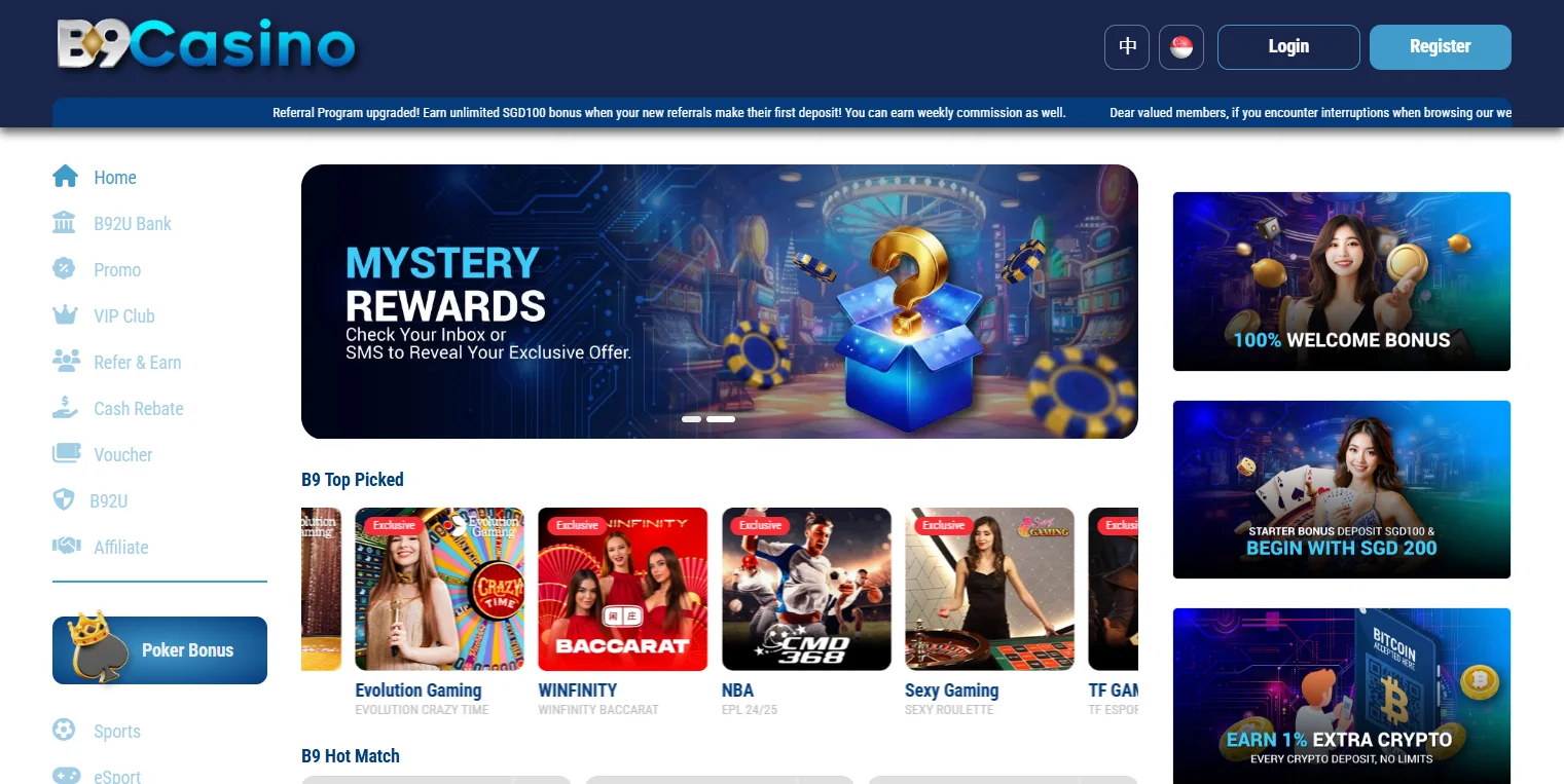 best mobile casino singapore - B9Casino