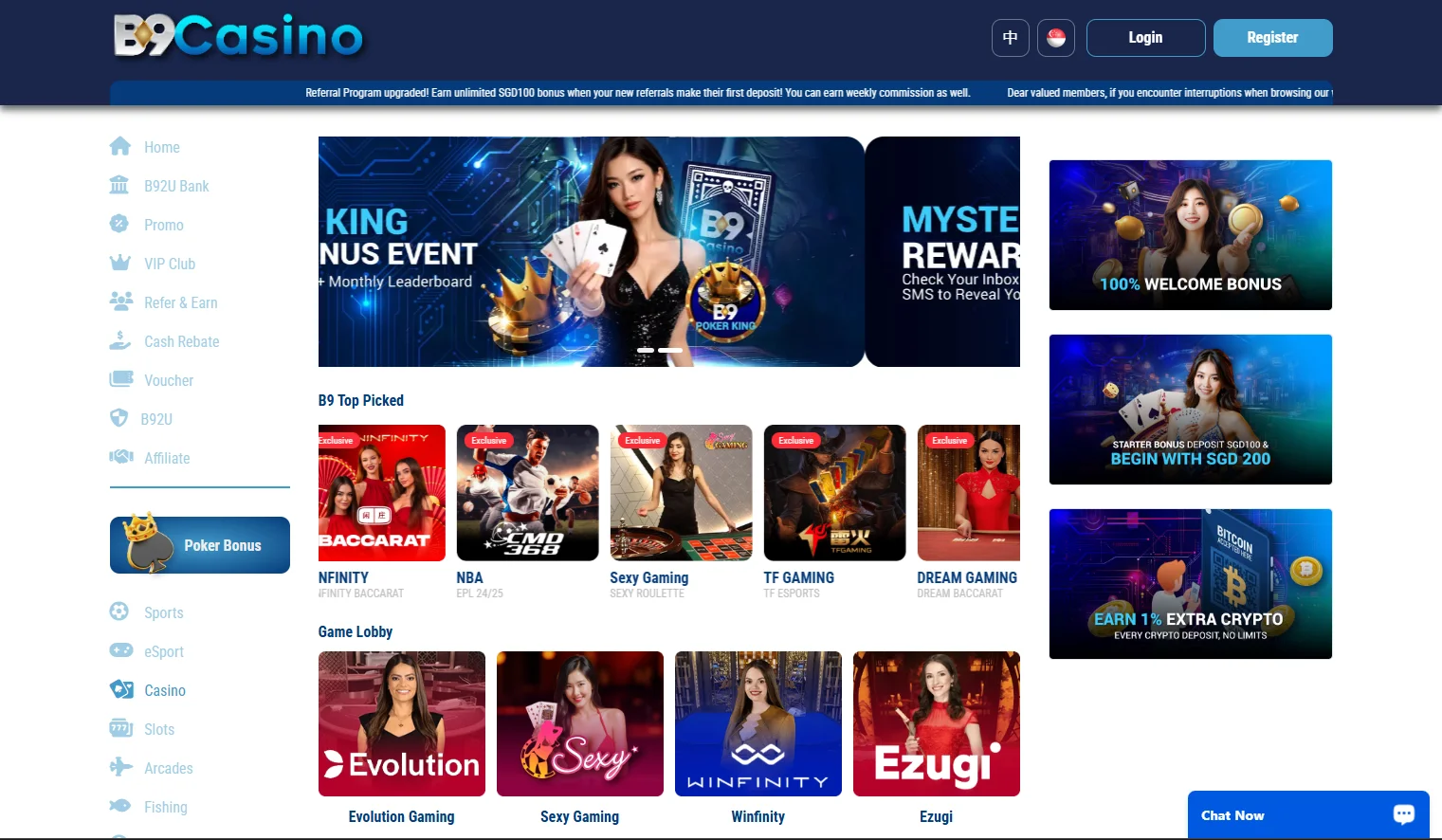 live casino singapore - B9Casino