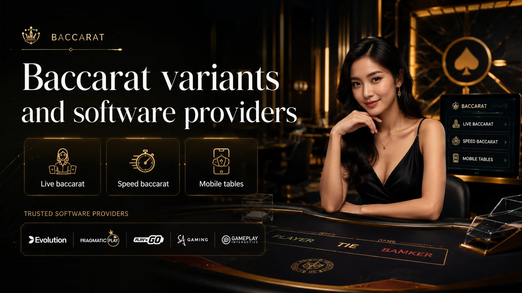 Baccarat variants and software providers