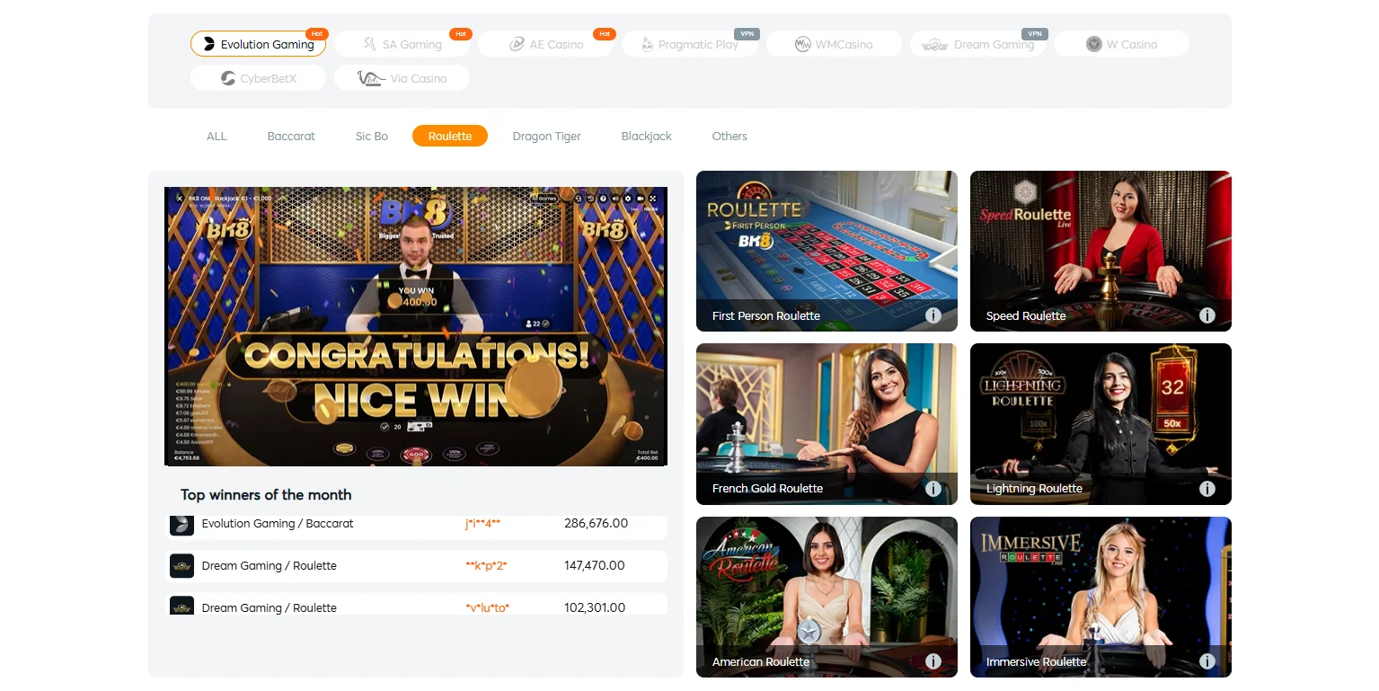 online roulette singapore - BK8