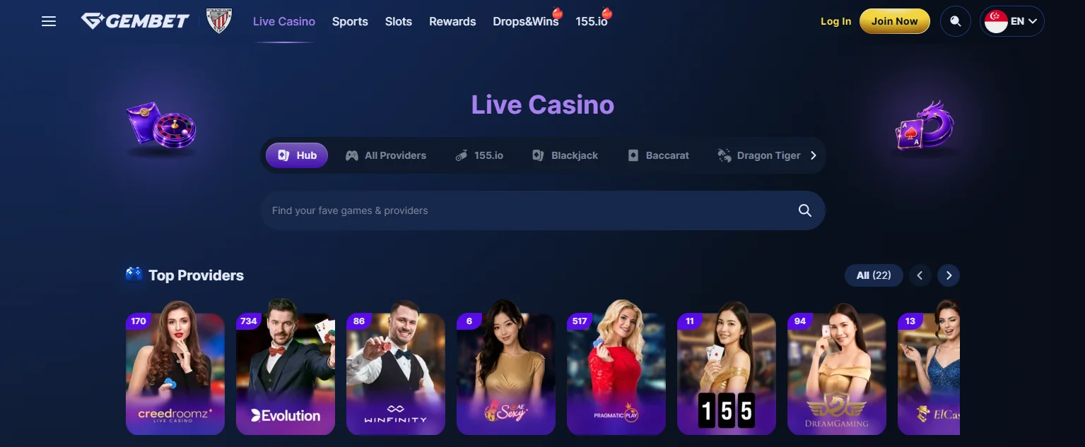 live casino singapore - GemBet