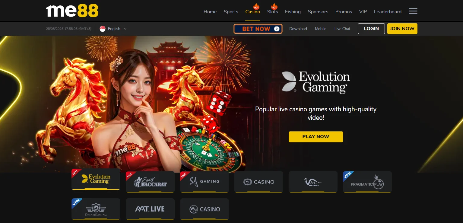 live casino singapore - Me88