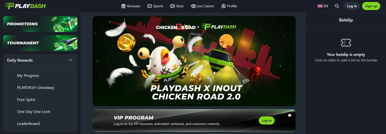 9. Playdash – best for live casino and low minimum deposit