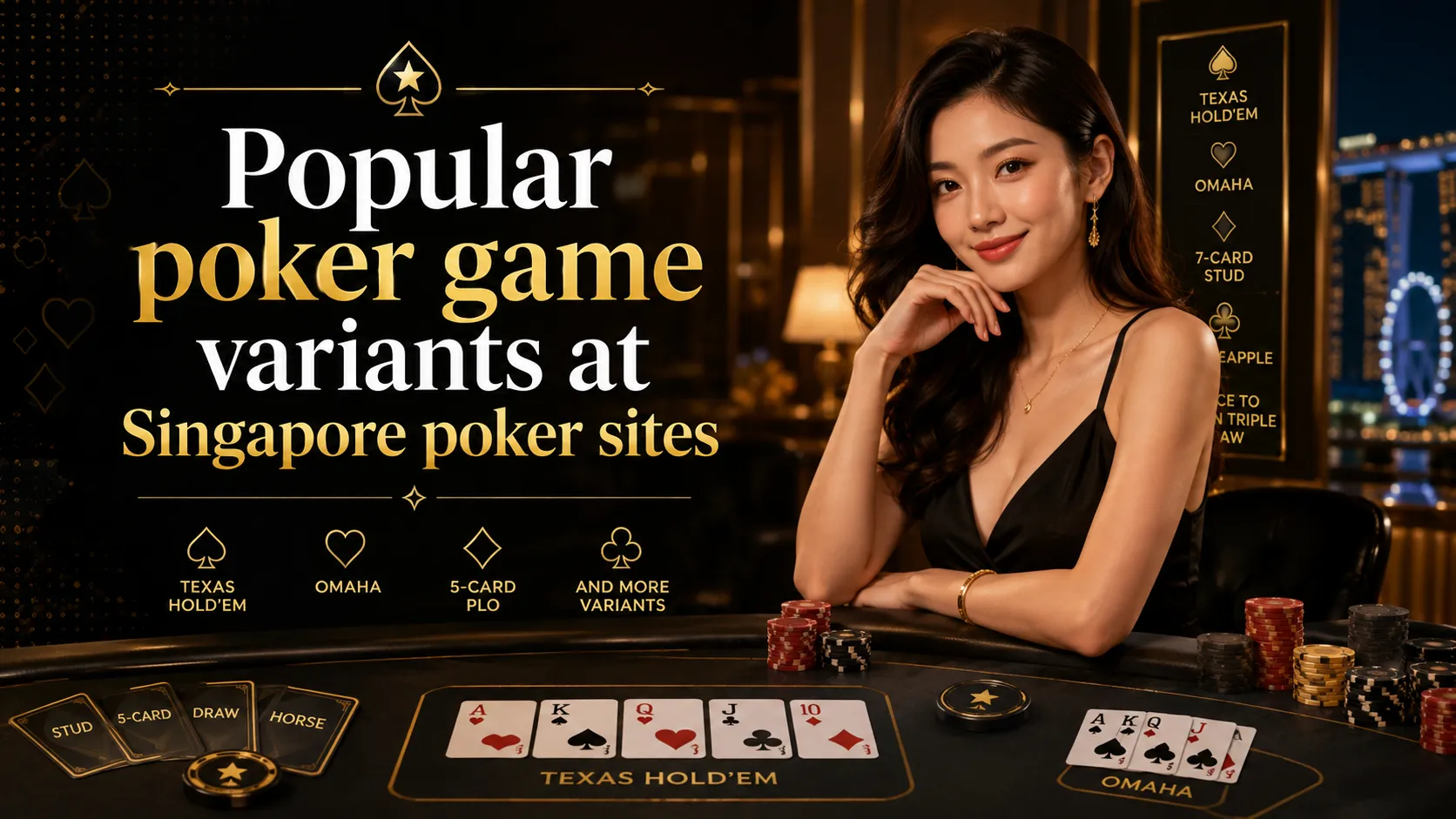 Popular poker game variants at Singapore poker sites