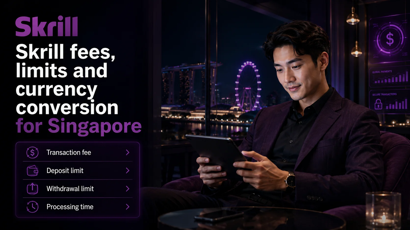Skrill fees, limits and currency conversion for Singapore