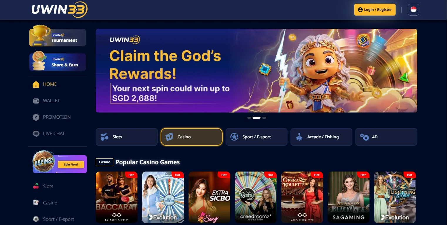 live casino singapore - Uwin33