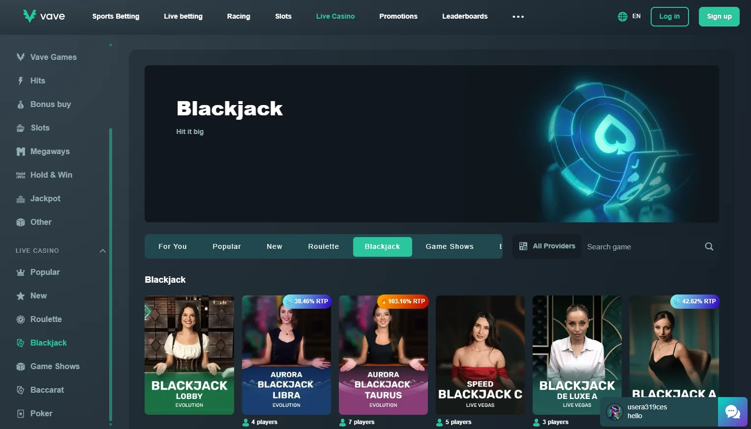online blackjack singapore - Vave