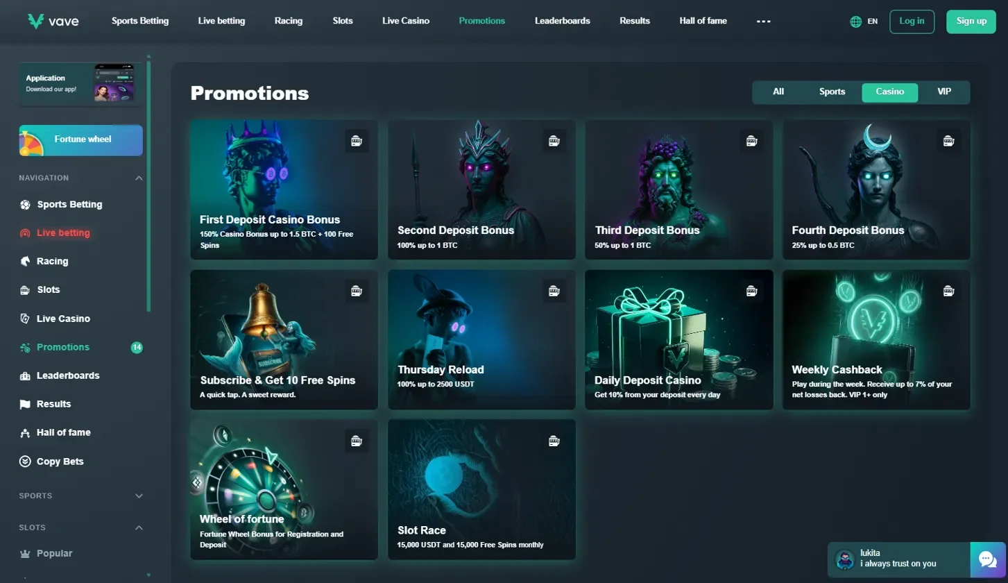 free credit casino singapore - Vave
