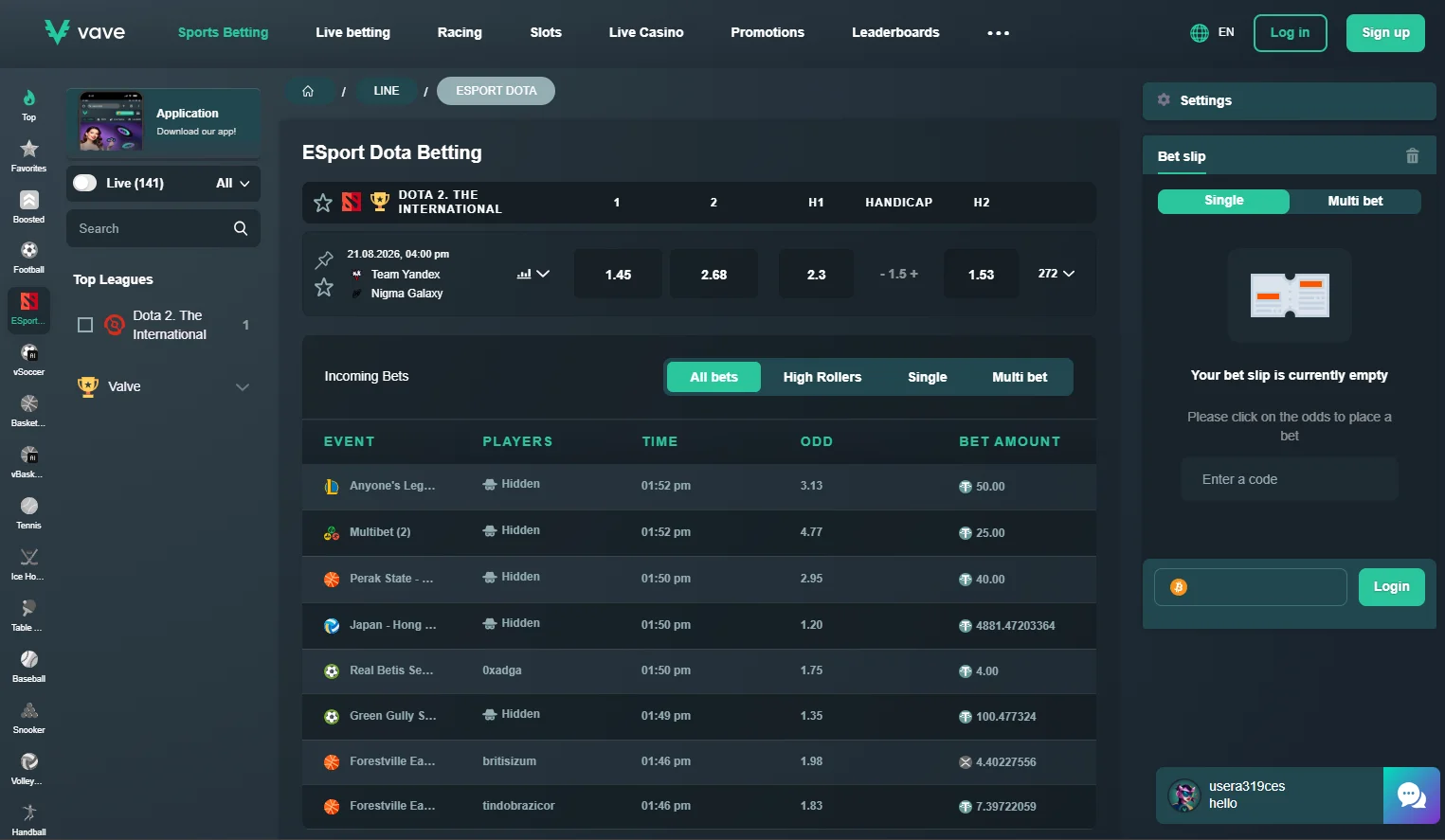 esports betting singapore - Vave