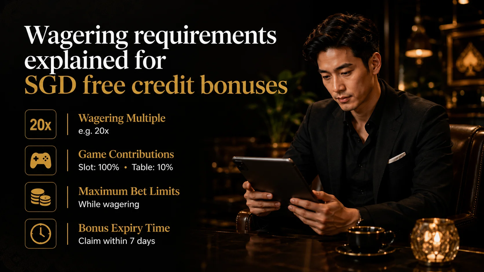 Wagering requirements explained for SGD free credit bonuses