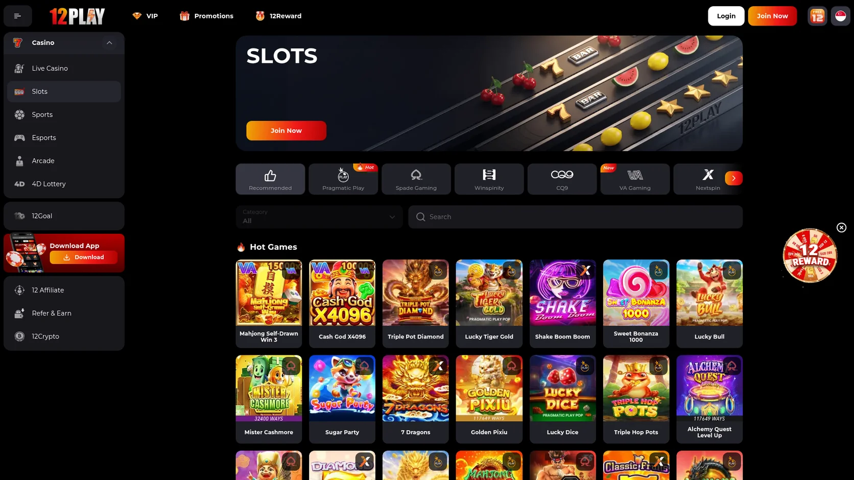12Play casino slots lobby 12Play casino slots lobby