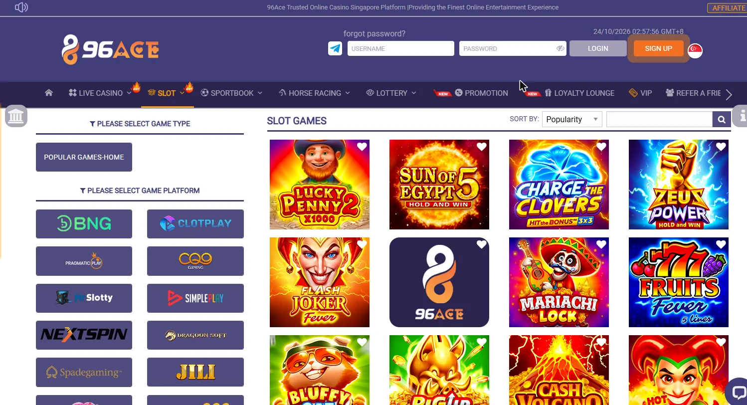 96ACE casino slots lobby 96ACE casino slots lobby