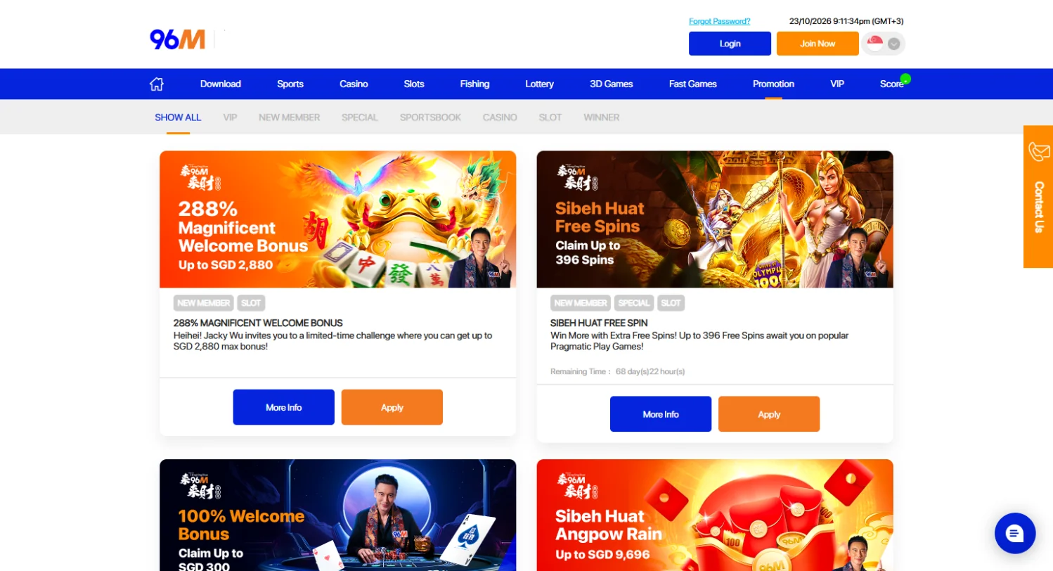 96M casino promotions page 96M casino promotions page