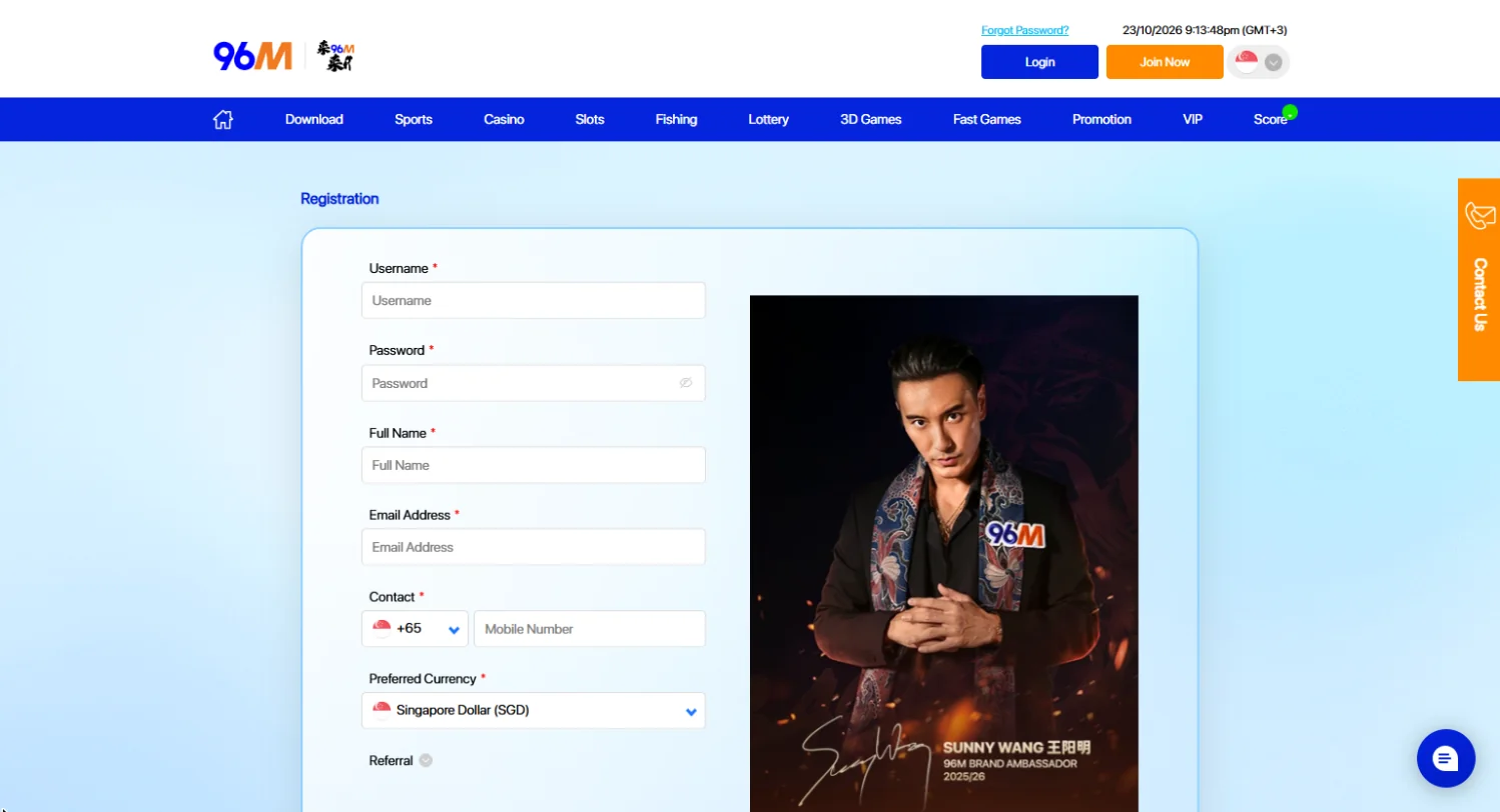 96M casino registration form 96M casino registration form