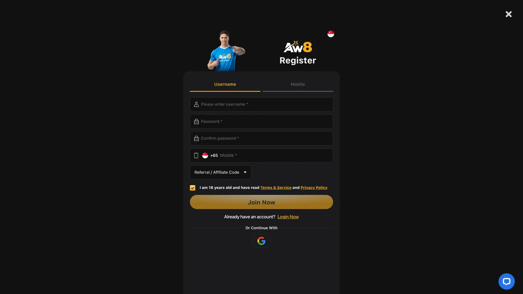 AW8 casino registration form AW8 casino registration form