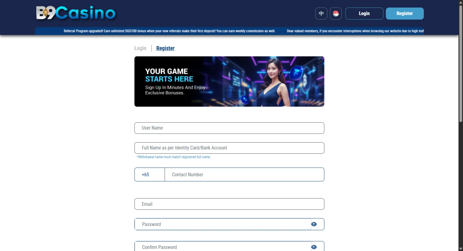 B9Casino casino registration form B9Casino casino registration form