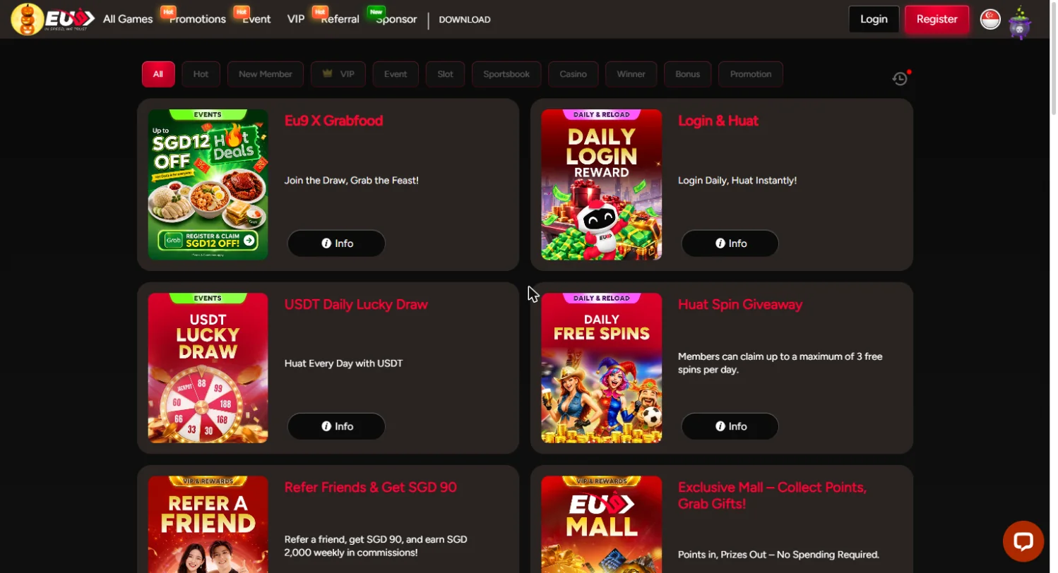 EU9 casino promotions page EU9 casino promotions page