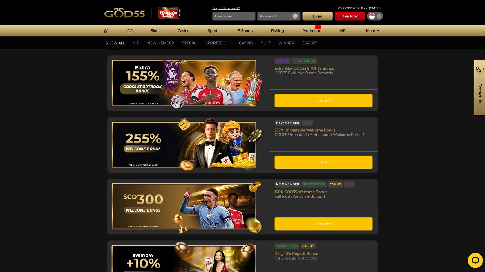 God55 casino promotions page God55 casino promotions page