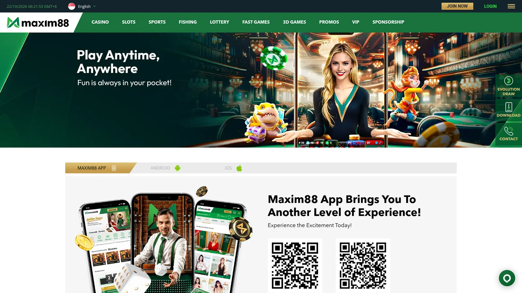 Maxim88 casino mobile app