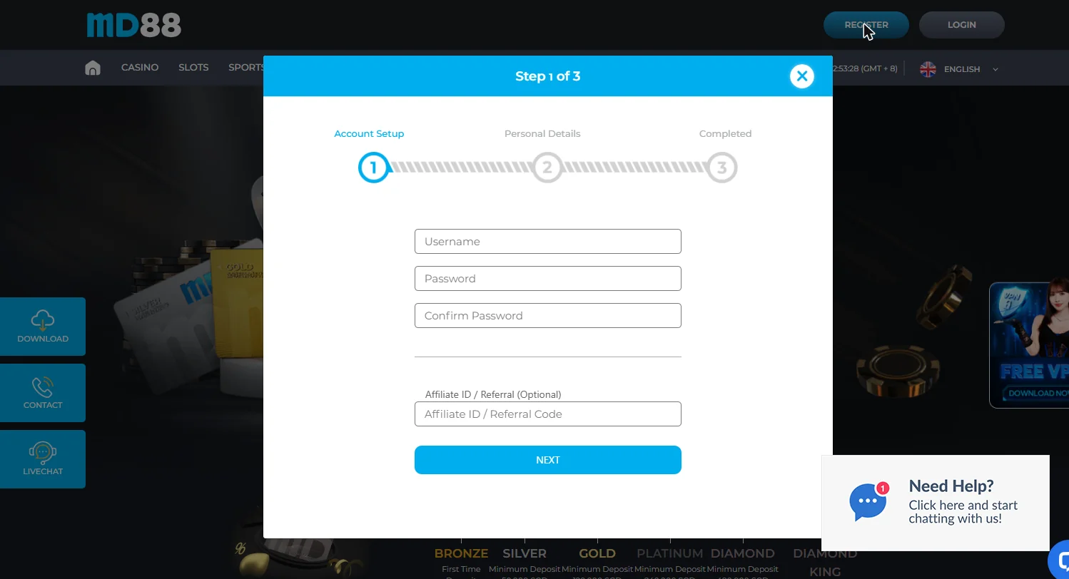 MD88 casino registration form MD88 casino registration form