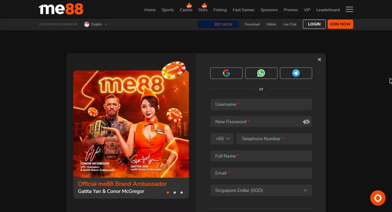 ME88 casino registration form ME88 casino registration form