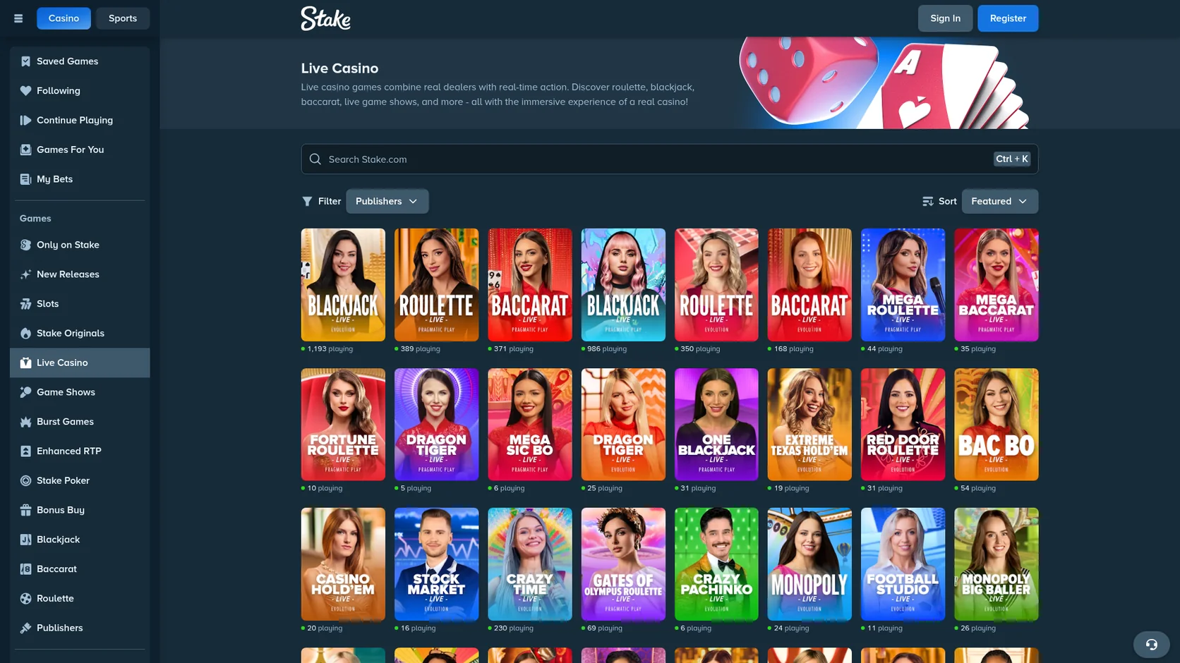 Stake casino live casino lobby Stake casino live casino lobby