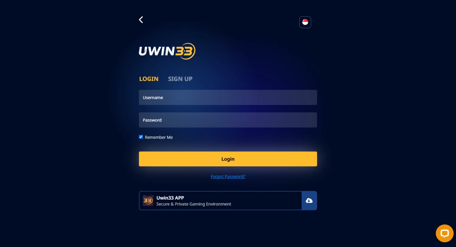login screen