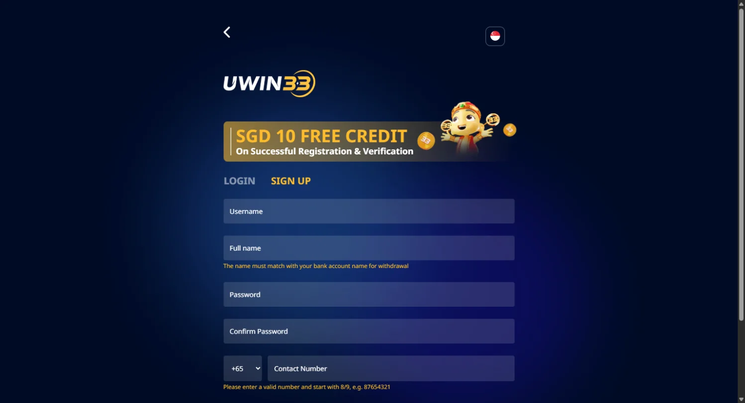 Uwin33 casino registration form Uwin33 casino registration form