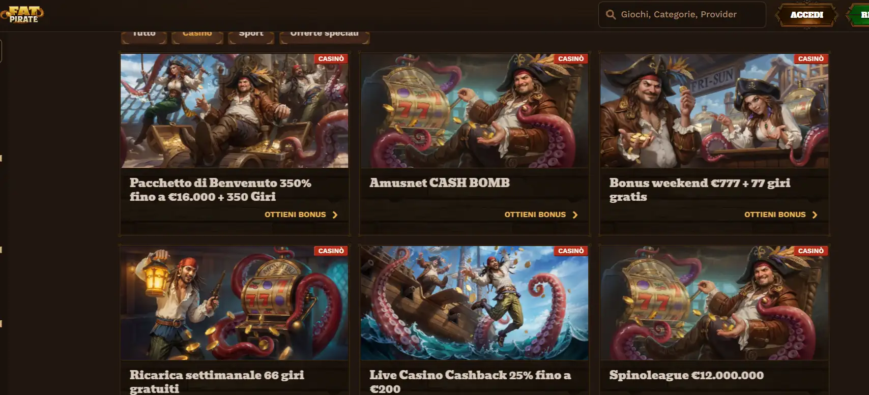 Fat Pirate casinò online senza licenza AAMS