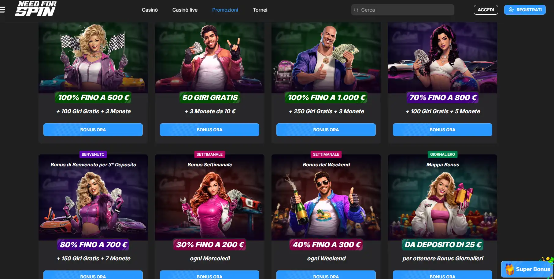 Need For Spin casino con deposito minimo 5 euro