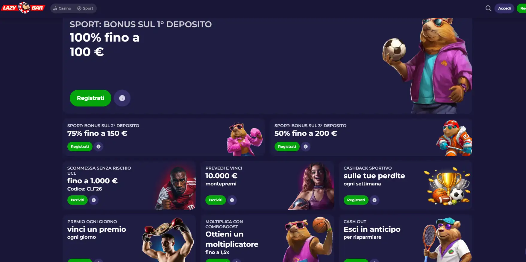 bookmakers stranieri non AAMS - LazyBar 