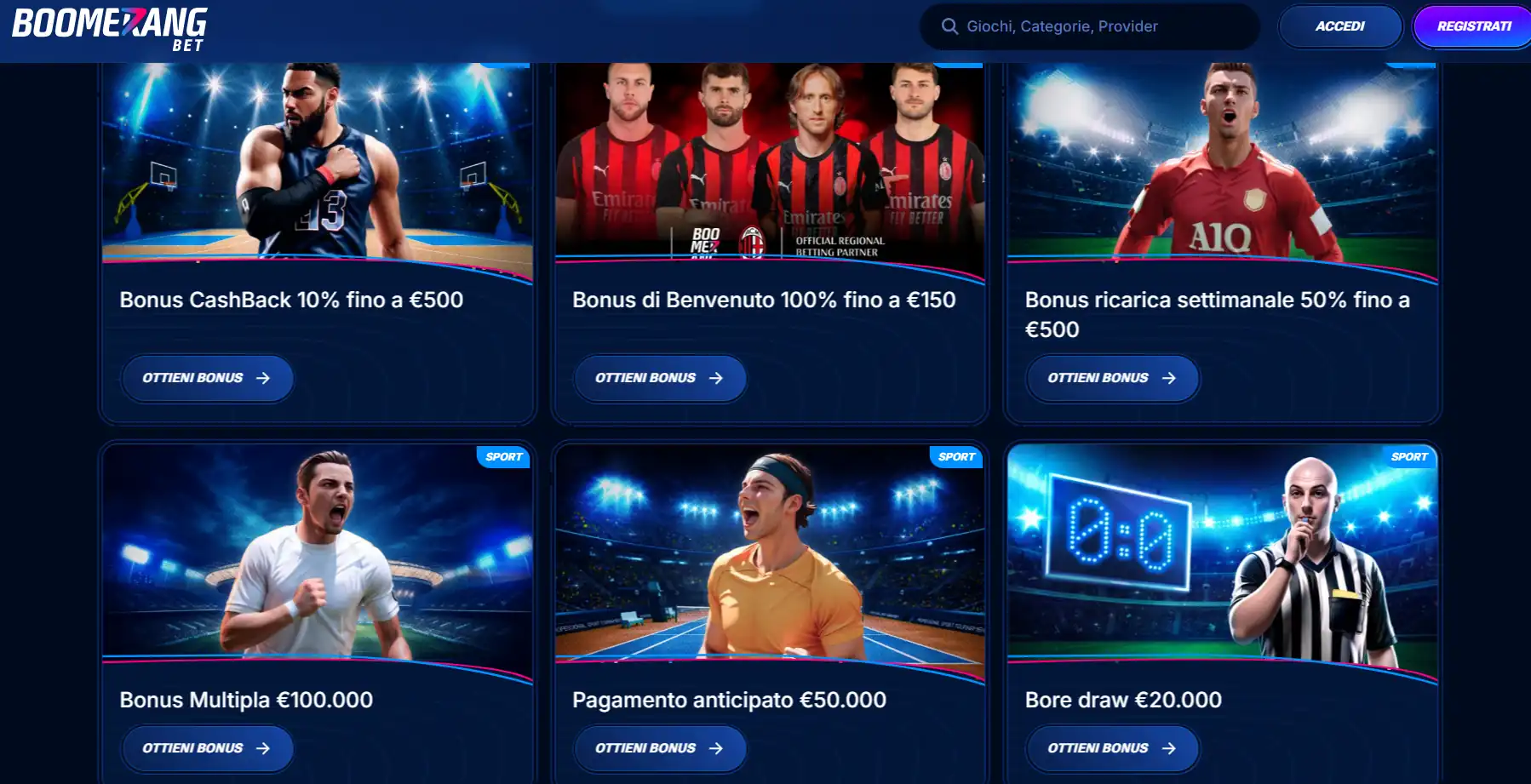 Siti scommesse senza limiti - Boomerang 