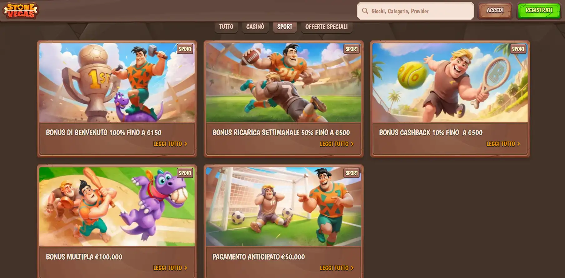 StoneVegas Siti Scommesse non AAMS