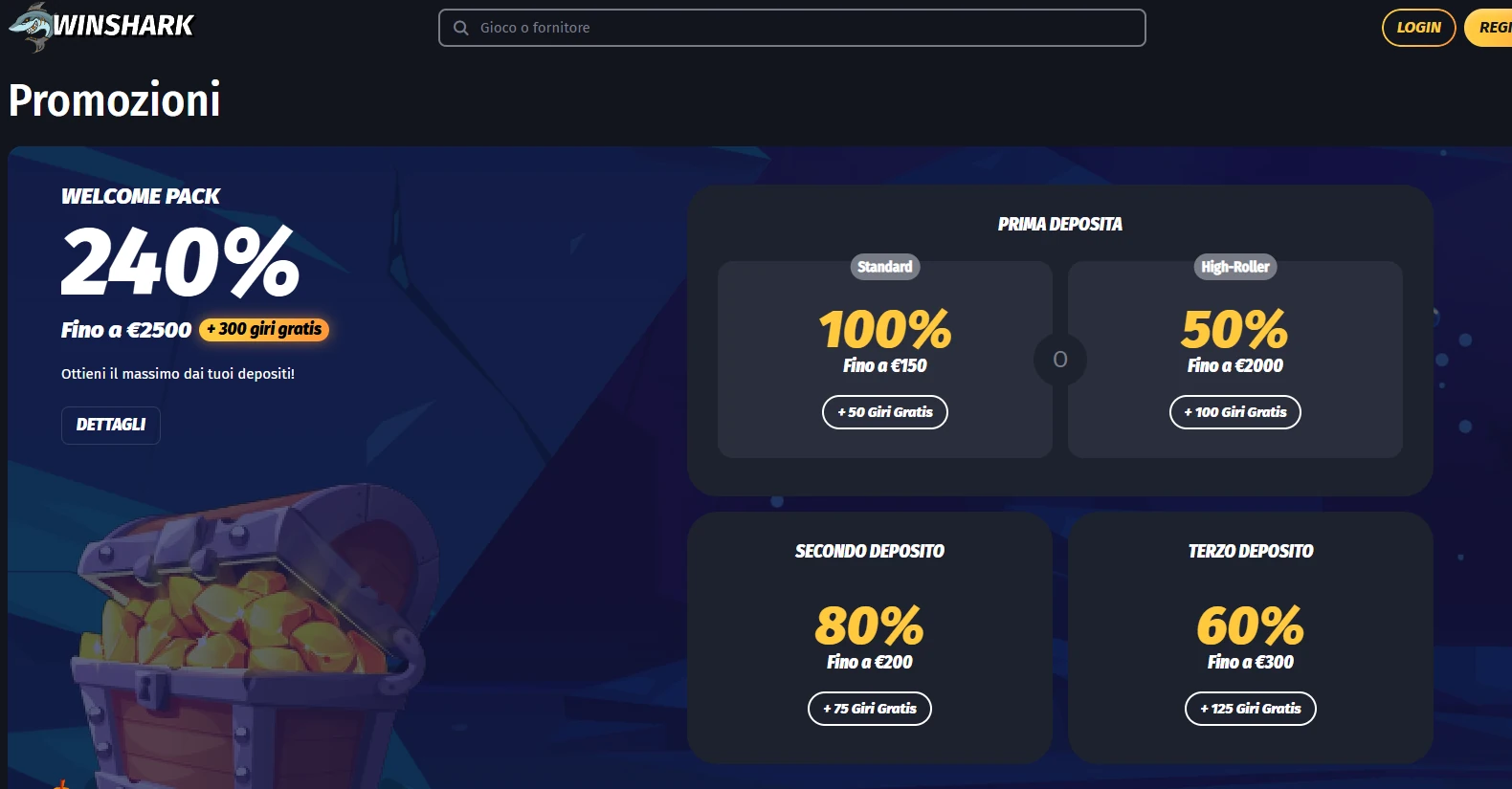 Winshark poker room online non aams