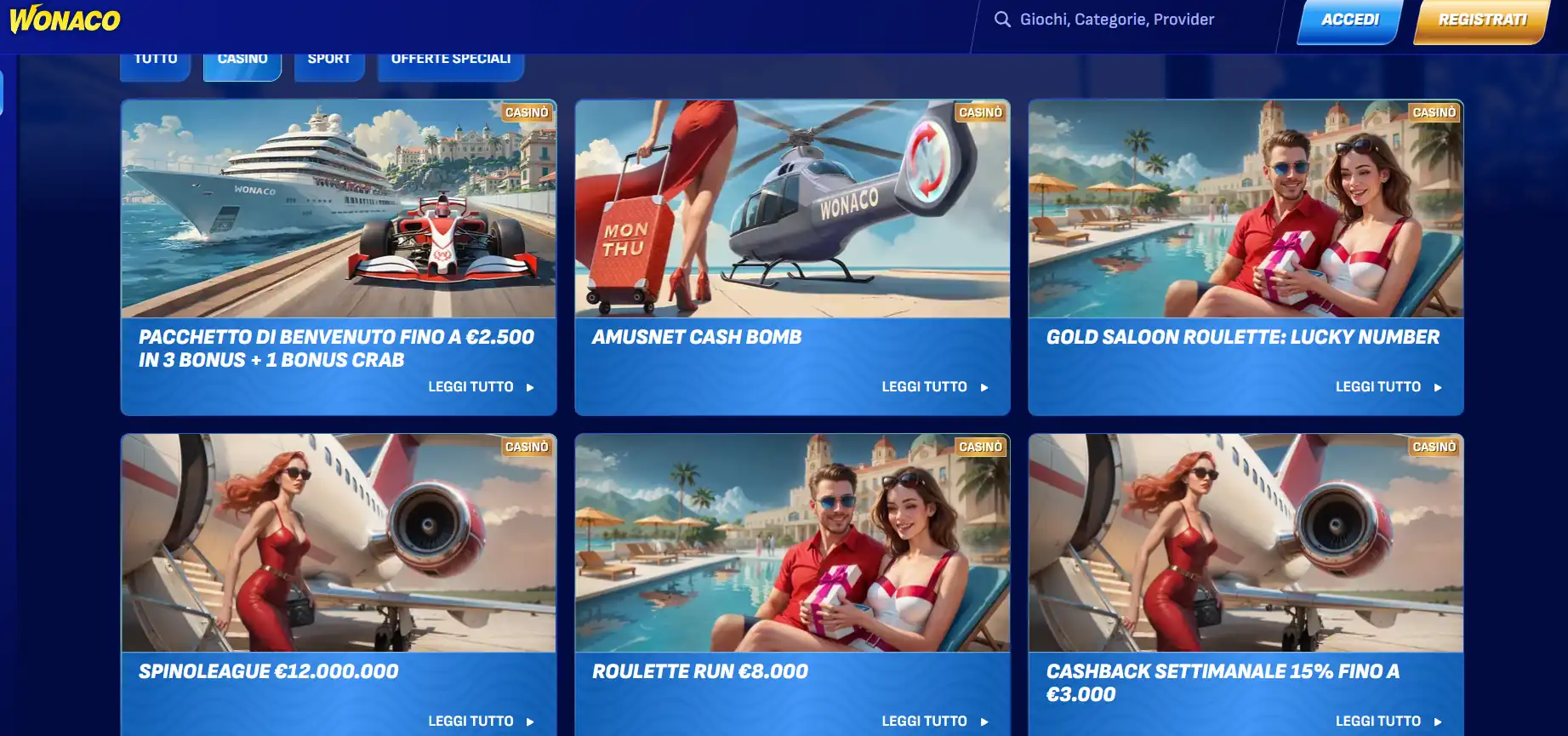 Wonaco poker room online non aams