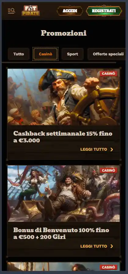 Fat Pirate casinò non aams che accettano skrill