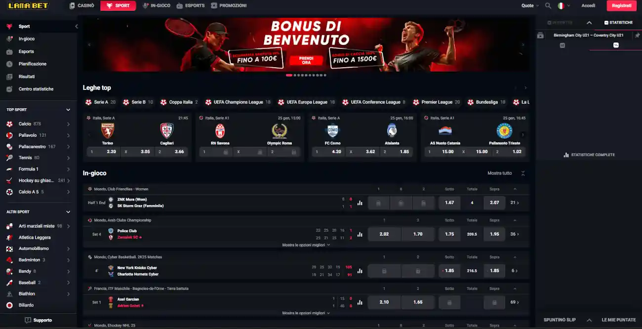 Lamabet bonus senza deposito scommesse non aams