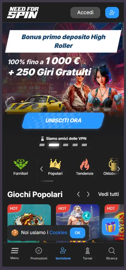 Need For Spin casino online non aams