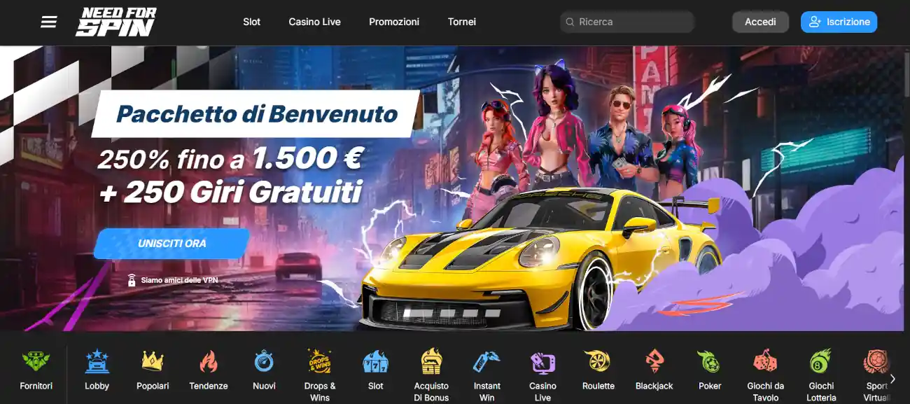 NeedForSpin casino senza autoesclusione AAMS