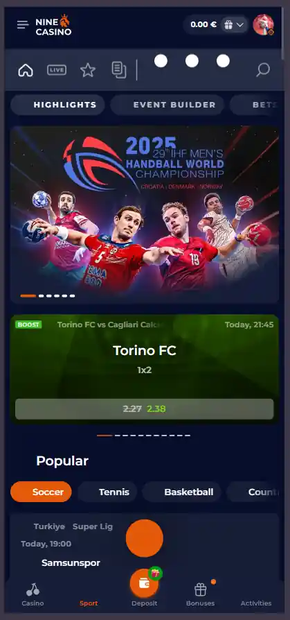 bonus immediato senza deposito siti stranieri - Nine