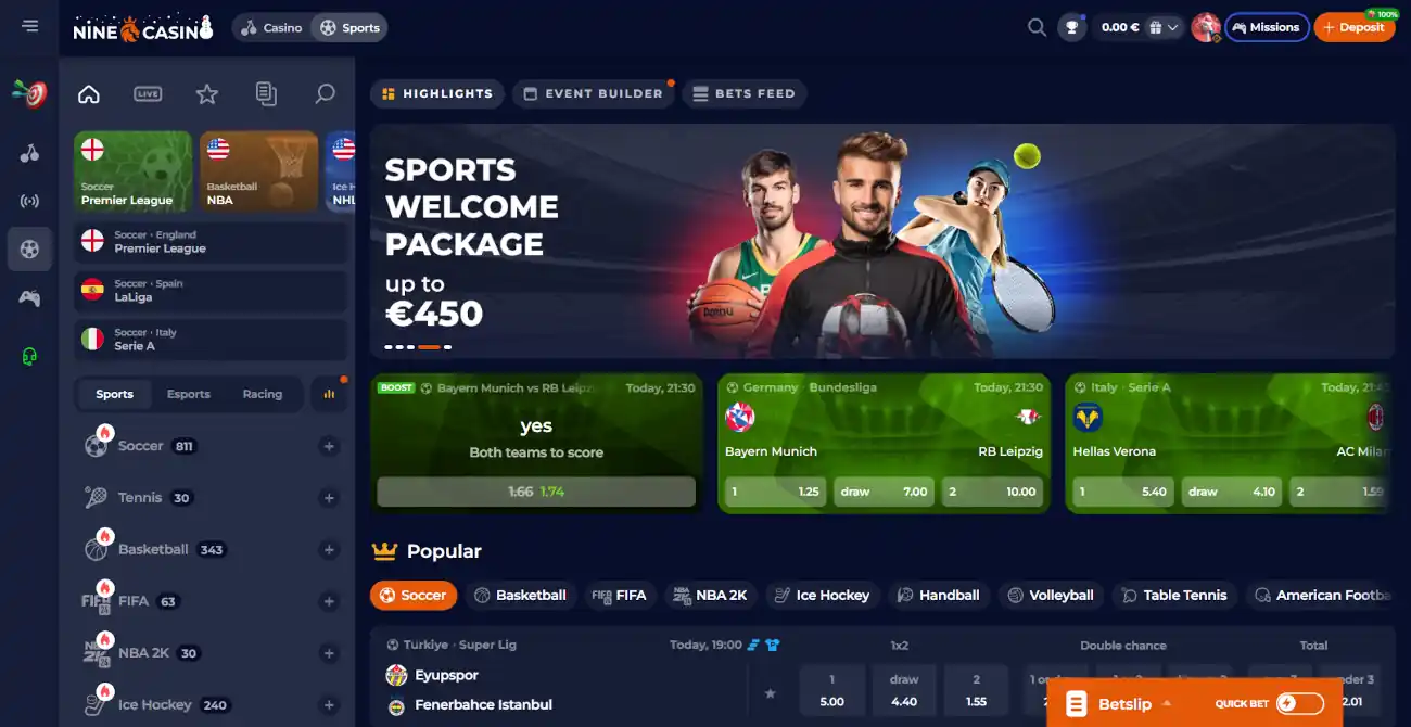 siti scommesse senza autoesclusione AAMS - Nine