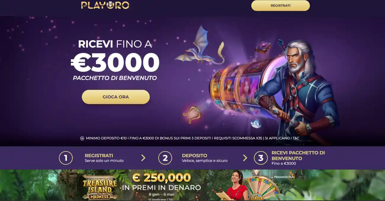 PlayOro casinò non aams con paysafecard