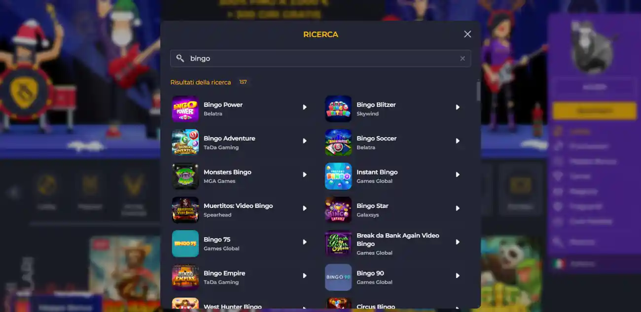 Rolling Slots bingo online non AAMS