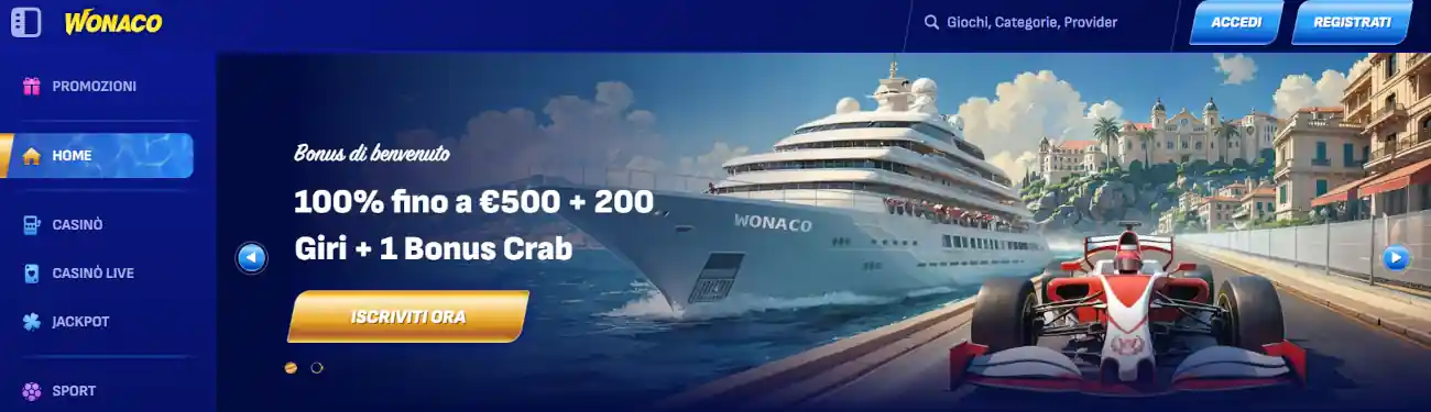Wonaco casino non aams neosurf